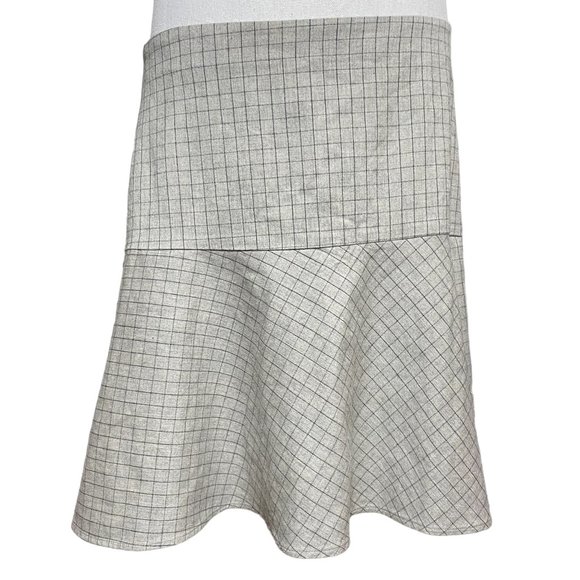 Ralph Lauren Dresses & Skirts - Ralph Lauren Wool Skirt NEW 12 Tatersall Plaid Cotton Khaki Beige Grid Ruffle